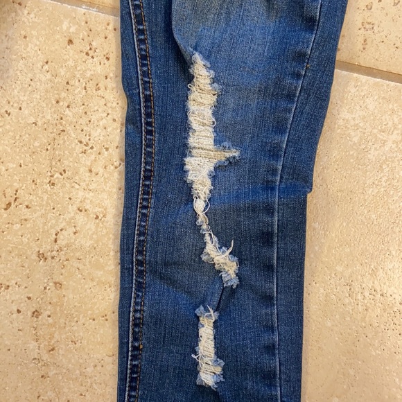Salvaje Denim Distressed Dark Wash Jeans - Picture 7 of 7